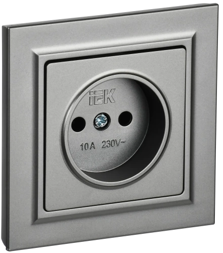 BRITE Роз. без з/к/ш 10А в сб. РСР10-1-0-БрС сталь IEK BRITE Роз. без з/к/ш 10А в сб. РСР10-1-0-БрС сталь IEK