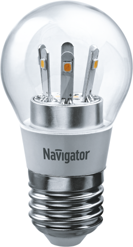 Лампа светодиодная LED Navigator 71 295 NLL-G45-5-230-2.7K-E27-CL шар прозрачный