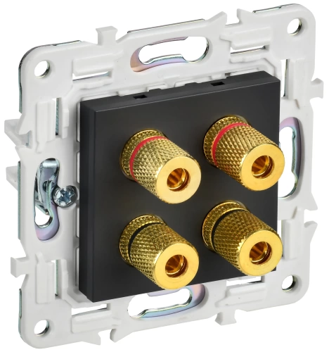 SKANDY Аудиорозетка 4-мест. SK-A01Bl черн. IEK SKANDY Аудиорозетка 4-мест. SK-A01Bl черн. IEK