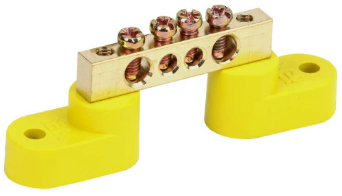 Шина PE "земля" на двух угловых изол ШНИ-6х9-4-У2-Ж (кр. 10шт.) ИЭК