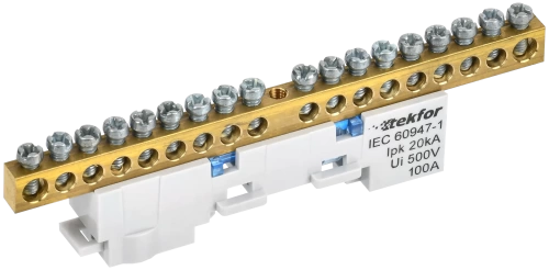 TEKFOR Шина N "ноль" неизол. на унив. держ. 6х9-18-С IEK