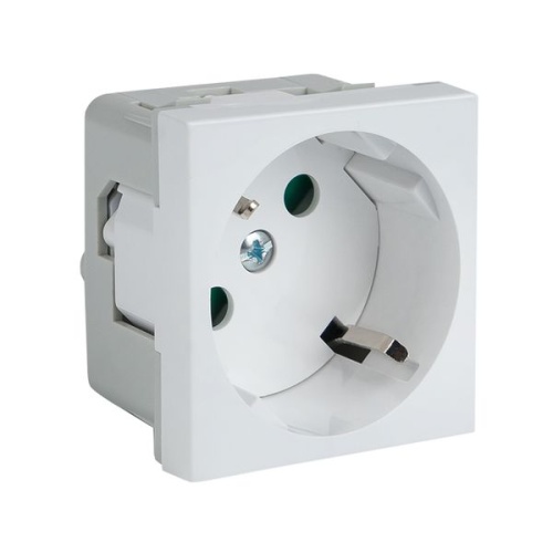 Розетка 45х45 PRO с заземлением, с защ. шторками, 45 градусов, белая EKF Розетка 45х45 PRO с заземлением, с защ. шторками, 45 градусов, белая EKF