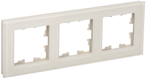 BRITE Рамка 3-мест. РУ-3-2-БрВа стекло ванильный IEK