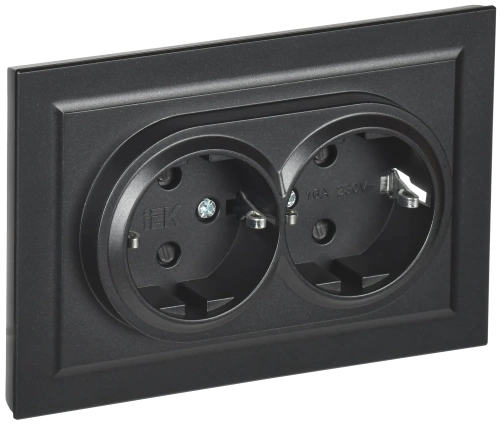 BRITE Роз. 2-я с з/к/ш 16А в сб. РСш12-3-БрЧ черн. IEK