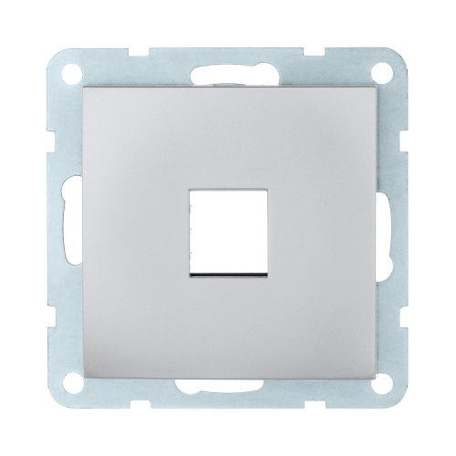 Накладка с суппортом розетки компьютерной и телефонной на 1 вход (серебристый металлик) БЕЗ разъема LK60 Накладка с суппортом розетки компьютерной и телефонной на 1 вход (серебристый металлик) БЕЗ разъема LK60