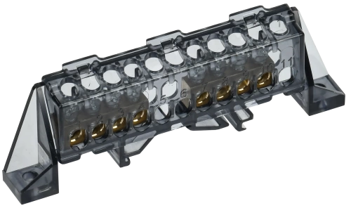 TEKFOR Шина N "ноль" в комб. изол. "Стойка" 6х9-4+4-Ч IEK