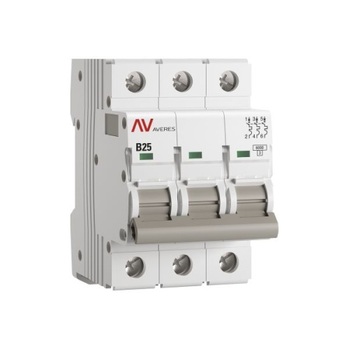 Выключатель автоматический AV-6 3P 25A (B) 6kA EKF AVERES