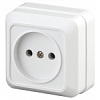 2-201-01 Эл/ус Intro Розетка 2P, 16А-250В, IP20, ОУ, Quadro, белый
