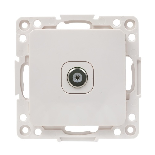 Стокгольм Механизм Розетки TV 1-местной проходной 75Ом 5-862МГц винтовые клеммы белый EKF PROxima