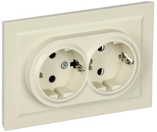 BRITE Роз. 2-я с з/к/ш 16А в сб. РСш12-3-БрКр беж. IEK BRITE Роз. 2-я с з/к/ш 16А в сб. РСш12-3-БрКр беж. IEK