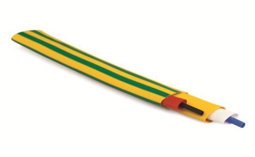 Термоусаживаемая трубка в рулоне 19,1/9,5 мм желто-зеленый (упак. 50 м)