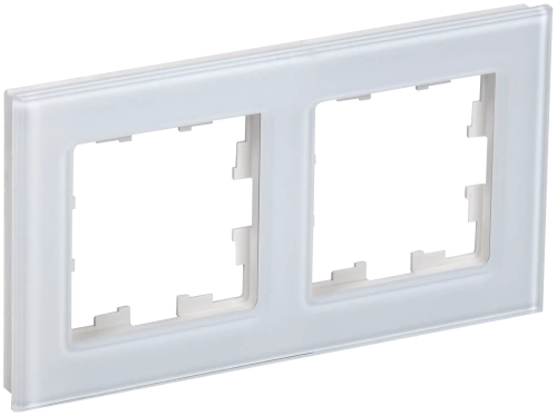 BRITE Рамка 2-мест. РУ-2-2-БрБ стекло бел. IEK