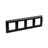 Рамка на 2+2+2+2 модуля (четырехместная), черная (упак. 10 шт)
