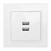 Минск Розетка USB 2-местная СП 2,1А белая EKF
