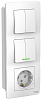 BLANCA С/У БЛОК: РОЗЕТ з/к шт 16А, 250В + ВЫКЛ 2-кл. с подсв. + ВЫКЛ 2-кл. БЕЛЫЙ