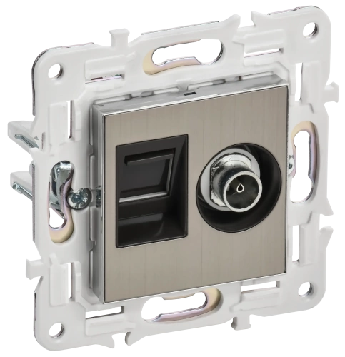 SKANDY Роз. двойная TV+RJ45 кат.6 SK-A15N никель IEK