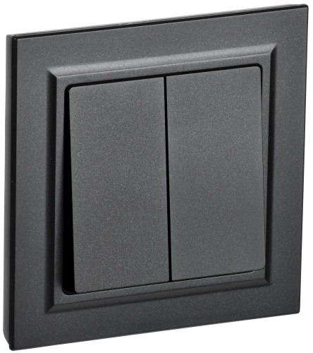 BRITE Выключ. 2-кл. 10А в сб. ВСР10-2-0-БрЧ черн. IEK