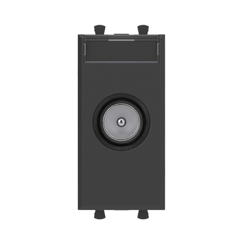 Розетка TV оконечная модульная, "Avanti", "Черный матовый", 1 модуль