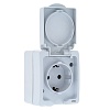 Венеция Розетка 1-местная 16А с заземлением с крышкой IP54 белый с защ. штор. EKF