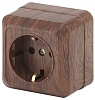 2-202-10 Эл/ус Intro Розетка 2P+E Schuko, 16А-250В, IP20, ОУ, Quadro, венге