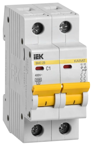 Авт. выкл.ВА47-29 2Р  1А 4,5кА х-ка В ИЭК