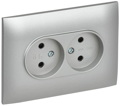 SKANDY Роз. 2-я без з/к с з/ш 10А сб. SK-R09S сереб. IEK SKANDY Роз. 2-я без з/к с з/ш 10А сб. SK-R09S сереб. IEK