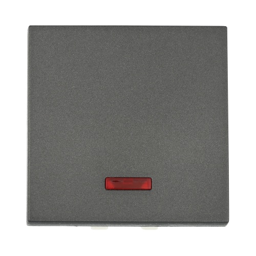 Выключатель с индикатором 45х45мм (схема 1L) 16 A, 250 B (черный бархат) LK45