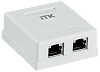 ITK Настенная инф. розетка RJ45 кат. 6 FTP 2-порт
