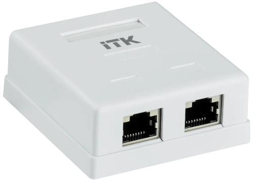 ITK Настенная инф. розетка RJ45 кат. 6 FTP 2-порт