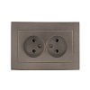 Валенсия лицевая панель розетка 2-местной б/з 10А графит с защ. штор. EKF PROxima