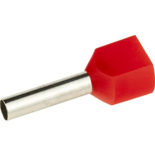 Наконечник-гильза двойная с изолир.фланцем 10 кв.мм  красный (НШВИ2)