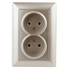 4-204-04  Intro Розетка 2х2P, 16А-250В, СУ, Solo, шампань