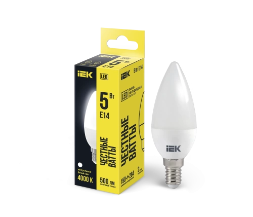 Лампа светодиодная ECO C35 свеча 5Вт 230В 4000К E14 IEK