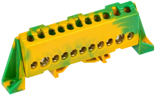 TEKFOR Шина PE "земля" в комб. изол. "Стойка" 8х12-11-ЖЗ IEK