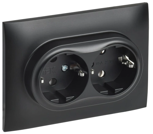 SKANDY Роз. 2-я с з/к без з/ш 16А сб. SK-R08Bl черн. IEK