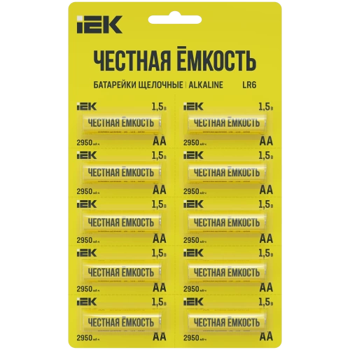 Батарейка щелоч. Alkaline LR6/AA (10шт/отр. блистер) IEK