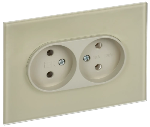 SKANDY Роз. 2-я без з/к/ш стекло 10А SK-R03B беж. IEK SKANDY Роз. 2-я без з/к/ш стекло 10А SK-R03B беж. IEK