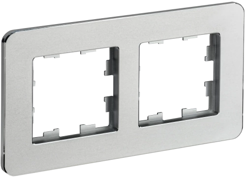BRITE Рамка 2-мест. РУ-2-1-Бр металл алюм. RE IEK