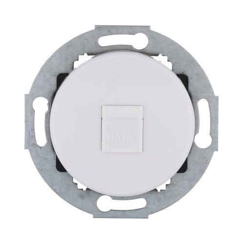 Розетка компьютернаяRJ-45 кат. 5е с накладкой (белый) Vintage