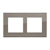 Рамка 2-постовая, натуральное стекло (серо-коричневый) LK80