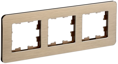 BRITE Рамка 3-мест. РУ-3-1-Бр металл шамп. RE AL IEK