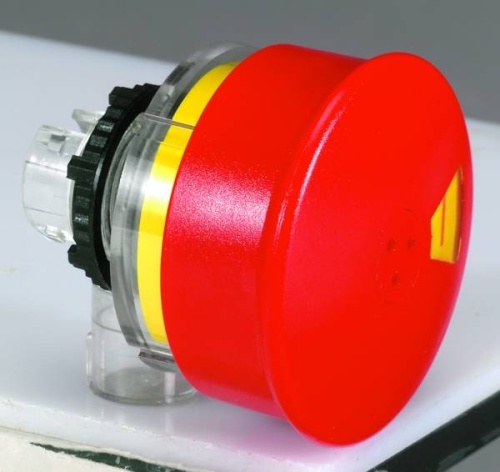 Osmoz гол.кнопки EN418 ав.откл.КРАСН. 54мм. виз."STOP-I" тяни-толк.