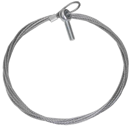 Стальной трос с рым-болтом М8, 10 м. Стальной трос с рым-болтом М8, 10 м.