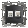 12-3109-05 Эл/ус ЭРА Розетка комбинированная RJ45+RJ11, IP20, Эра12, антрацит