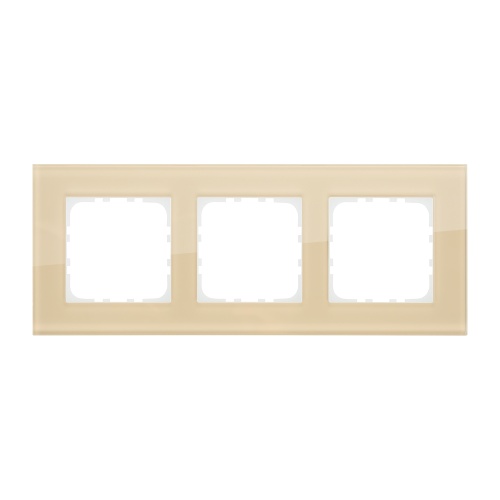 Рамка 3-постовая, натуральное стекло (кремовый) LK80 Рамка 3-постовая, натуральное стекло (кремовый) LK80