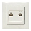 Валенсия розетка RJ-45+RJ11 2-местная белая EKF PROxima