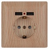 4-410-11  Intro Розетка P+E Schuko со шторками, 16А-250В + 2хUSB, СУ, Solo, сосна