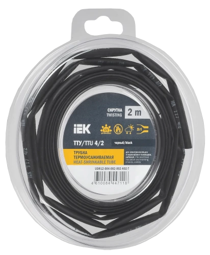 Трубка термоусадочная ТТУ нг-LS 4/2 черная (2м/упак) IEK Трубка термоусадочная ТТУ нг-LS 4/2 черная (2м/упак) IEK