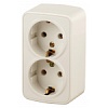 3-204-02 Эл/ус Intro Розетка 2х2P+E Schuko, 16А-250В, IP20, ОУ, Polo, сл.кость