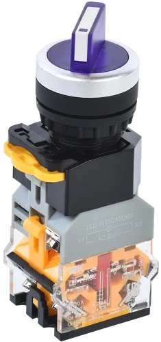 Переключатель D8-11XD2 2 полож. 1з+1р с подсвет. синий IEK